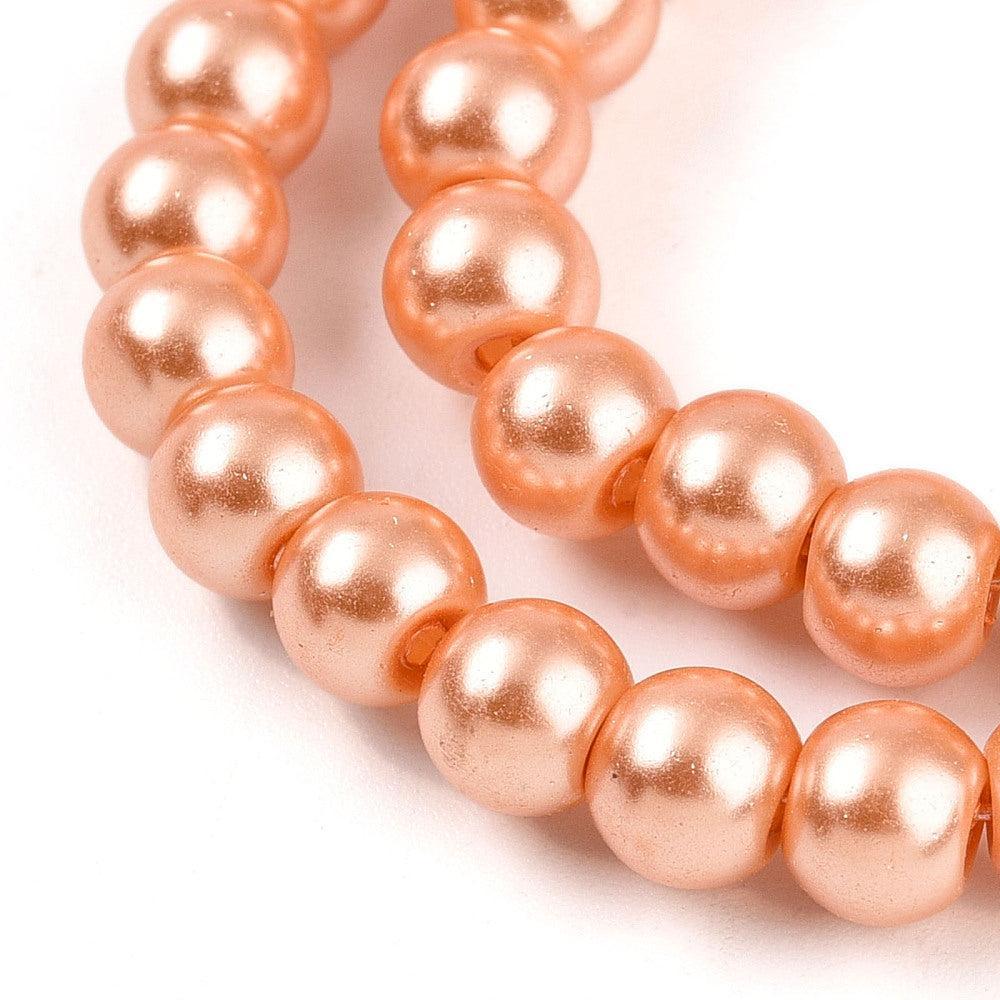 Glasparel rond Koraal 6mm - ±68 stuks-Kralen-Kraaltjes van Renate