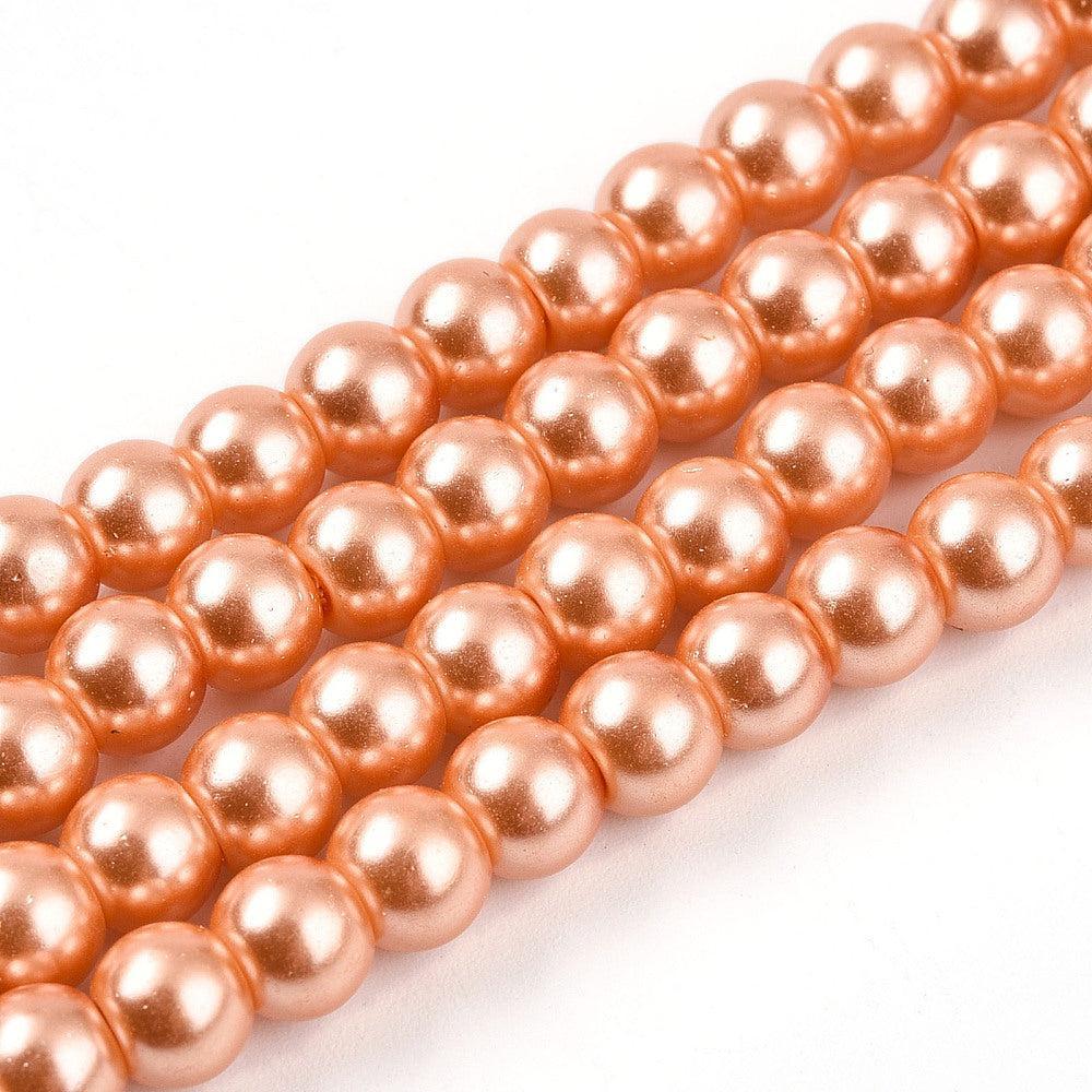 Glasparel rond Koraal 6mm - ±68 stuks-Kralen-Kraaltjes van Renate