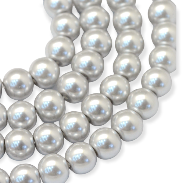 Streng glas parels Licht grijs 4mm - ±200 stuks-Kralen-Kraaltjes van Renate