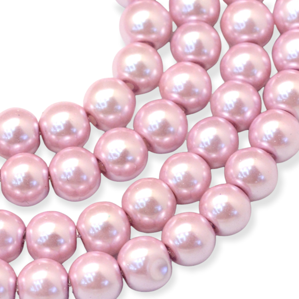 Streng glas parels Lila roze 6mm - ±140 stuks-Kralen-Kraaltjes van Renate