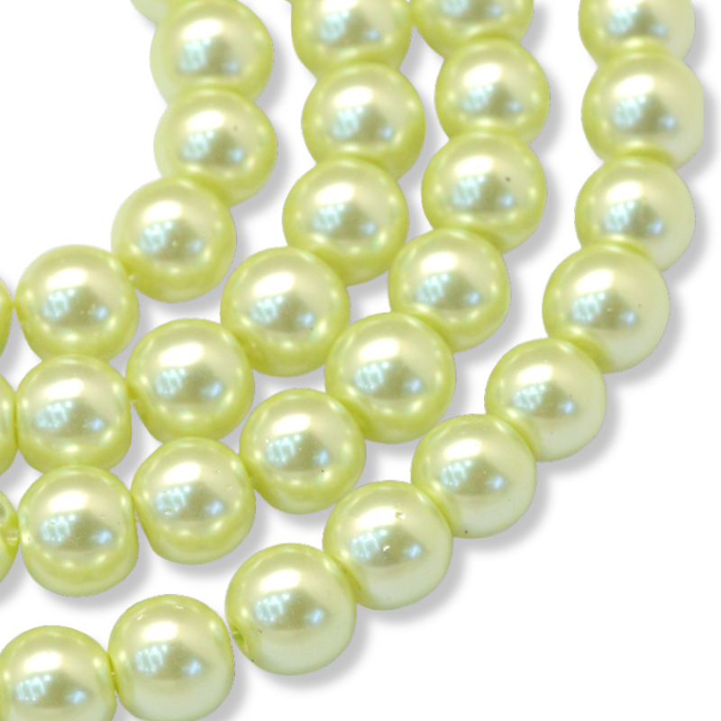 Glasparel rond Pale Pistache 6mm - ±68 stuks-Kralen-Kraaltjes van Renate