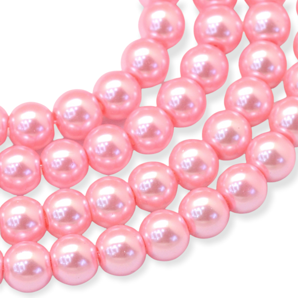 Streng glas parels Licht roze 6mm - ±140 stuks-Kralen-Kraaltjes van Renate