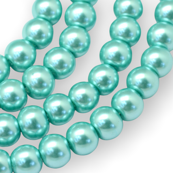 Streng glas parels Aqua 6mm - ±140 stuks-Kralen-Kraaltjes van Renate