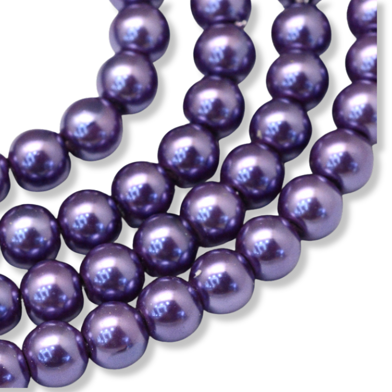 Glasparel rond Violet 6mm - ±68 stuks-Kralen-Kraaltjes van Renate