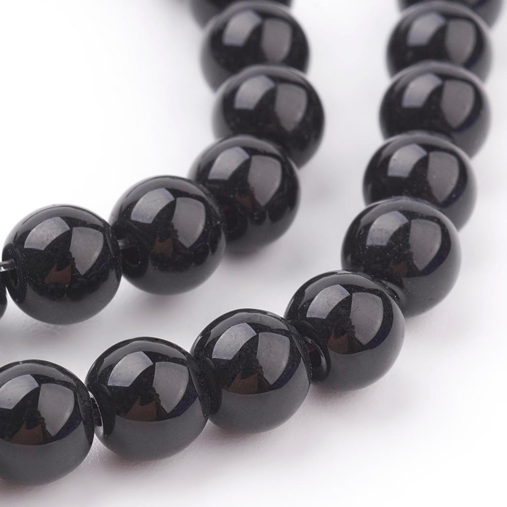 Glasparel rond Zwart 6mm - ±68 stuks-Kralen-Kraaltjes van Renate