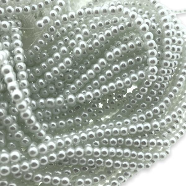 Hele streng glas parels wit 3mm - ±200 stuks-Kralen-Kraaltjes van Renate