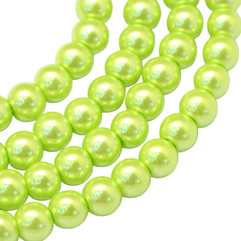 Glasparels Rond Geel Groen 4.5mm - ± 102 stuks-Kralen-Kraaltjes van Renate
