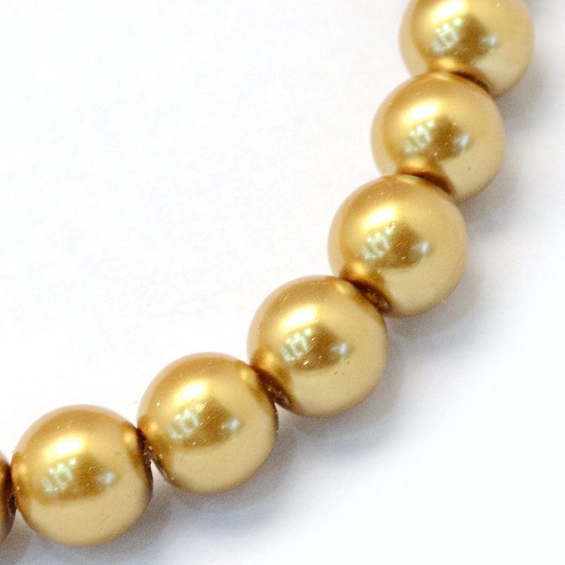 Glasparels Rond Goudgeel 6.5mm - ± 68 stuks-Kralen-Kraaltjes van Renate
