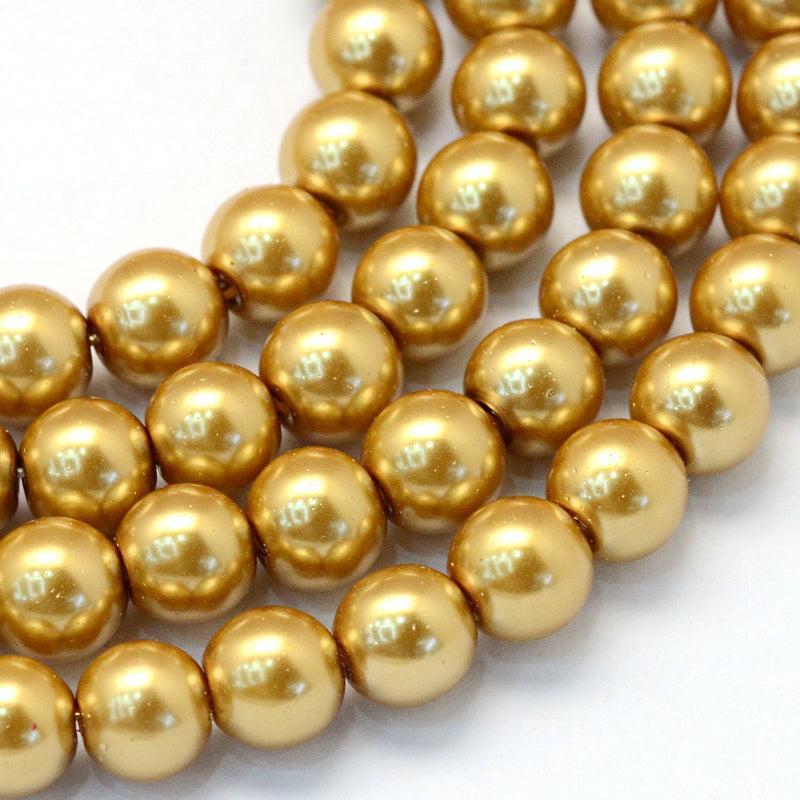 Glasparels Rond Goudgeel 6.5mm - ± 68 stuks-Kralen-Kraaltjes van Renate
