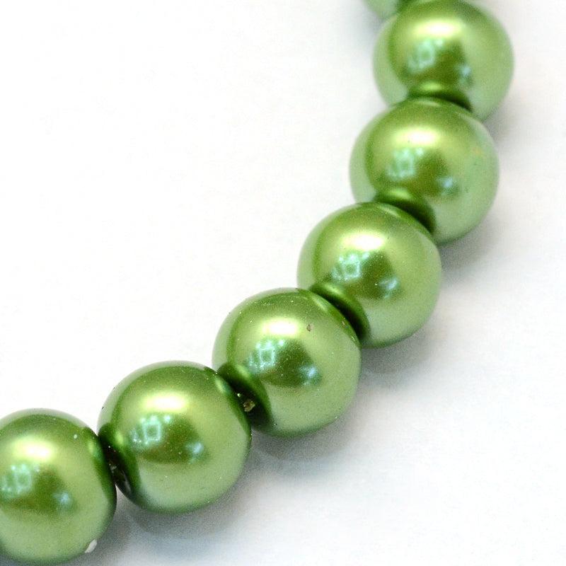 Glasparels Rond Groen 6.5mm - ± 68 stuks-Kralen-Kraaltjes van Renate