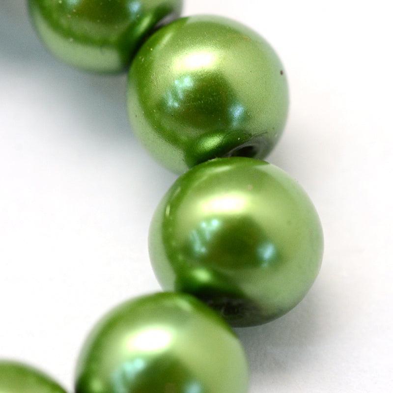 Glasparels Rond Groen 6.5mm - ± 68 stuks-Kralen-Kraaltjes van Renate