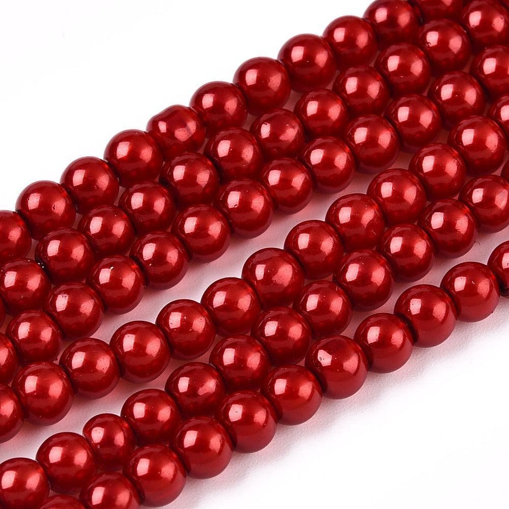 Glasparels Rond Karmozijn 4.5mm - ± 102 stuks-Kralen-Kraaltjes van Renate