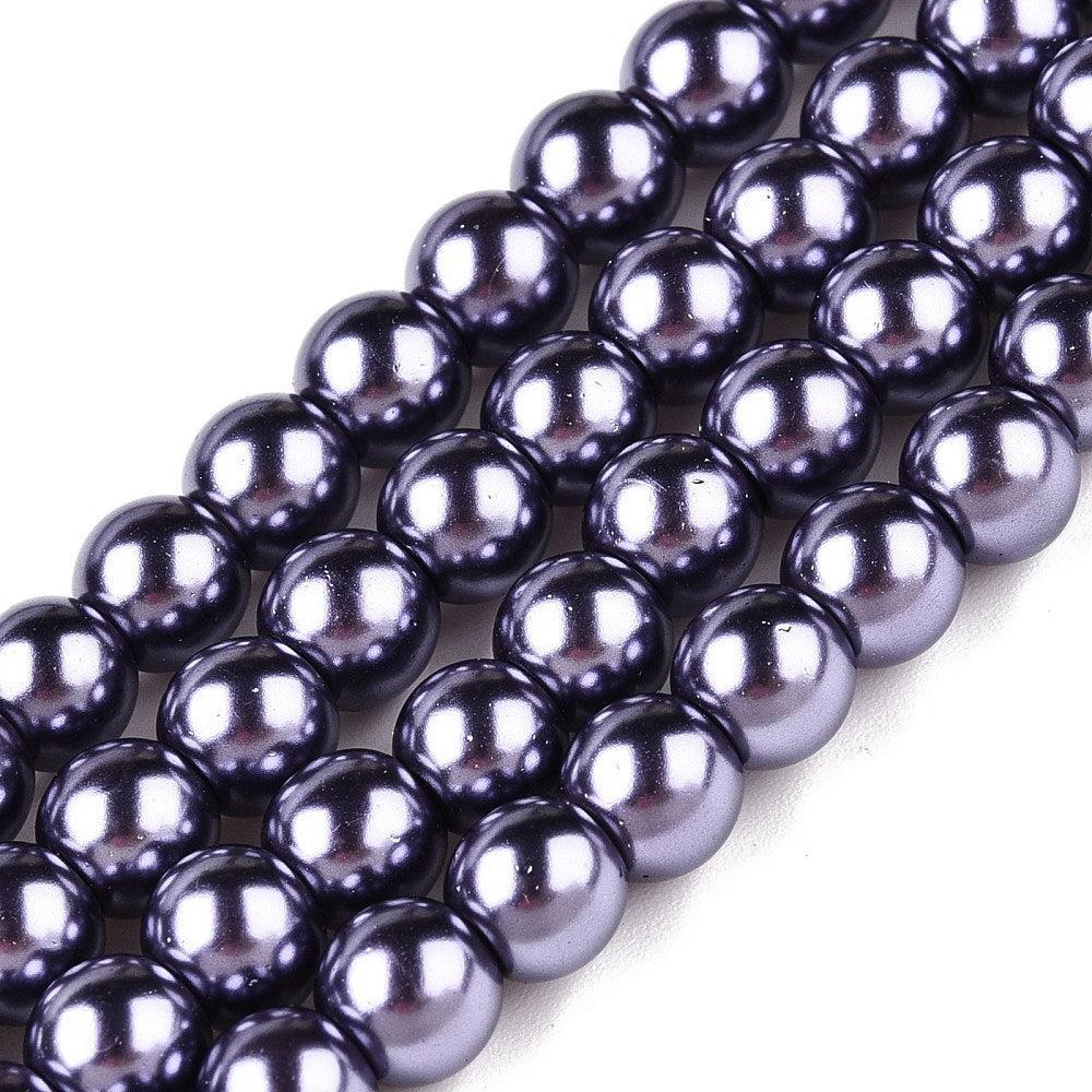 Glasparels Rond Medium Paars 6.5mm - ± 68 stuks-Kralen-Kraaltjes van Renate
