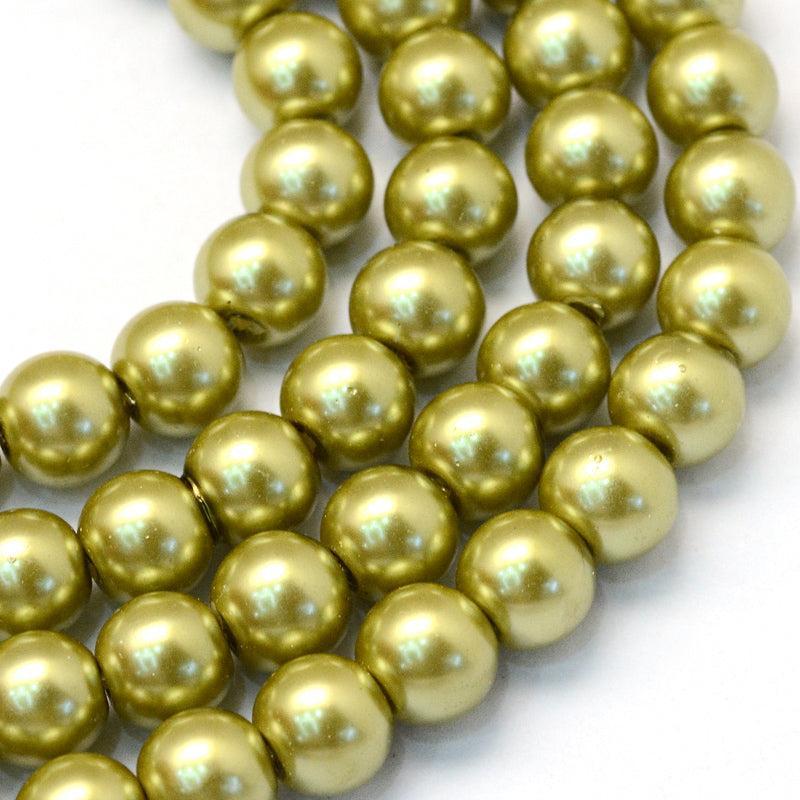 Glasparels Rond Olijf 4.5mm - ± 102 stuks-Kralen-Kraaltjes van Renate