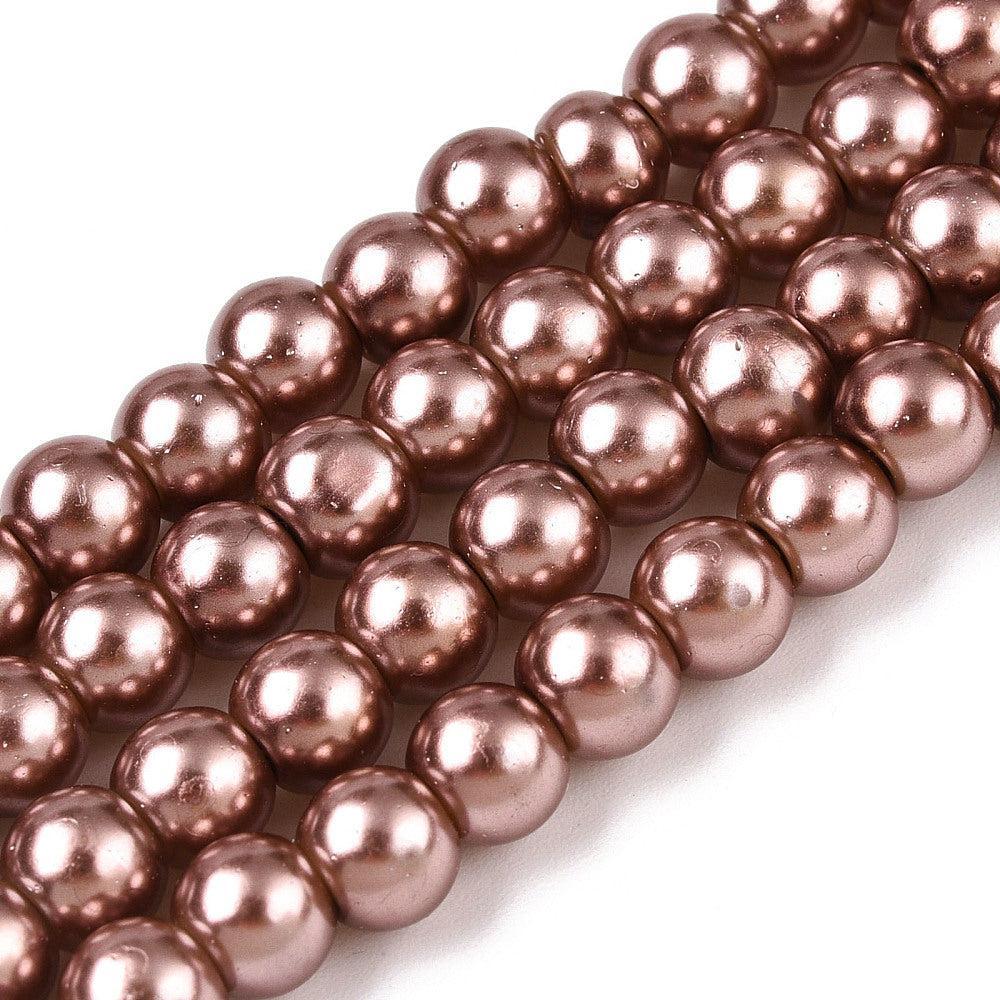 Glasparels Rond Sienna 6.5mm - ± 68 stuks-Kralen-Kraaltjes van Renate