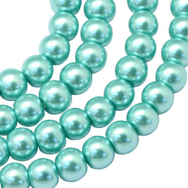 Glasparels Rond Turquoise 4.5mm - ± 102 stuks-Kralen-Kraaltjes van Renate