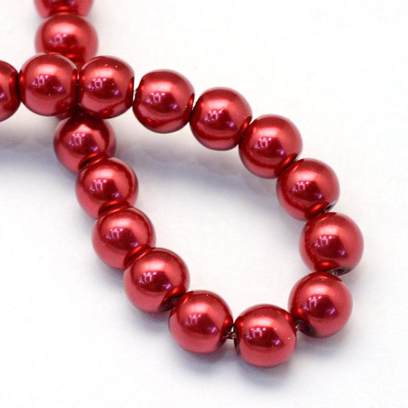 Glasparels Rond Vuursteenrood 4.5mm - ± 100 stuks-Kralen-Kraaltjes van Renate
