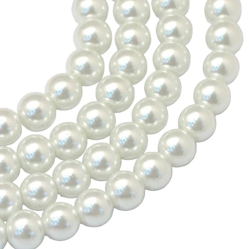 Glasparels Rond Wit 10.0mm - ± 41 stuks-Kralen-Kraaltjes van Renate