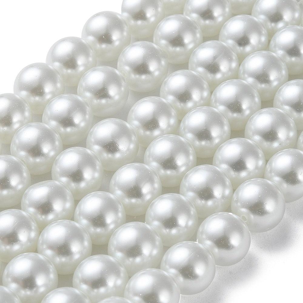 Glasparels Rond Wit 12mm - ± 34 stuks-Kralen-Kraaltjes van Renate