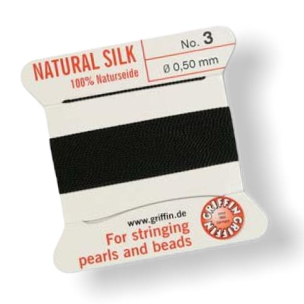 Griffin koord no.3 Black 0,5mm - 2mtr-Kraaltjes van Renate