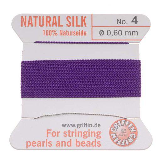 Griffin koord no.4 Amethyst 0,60mm - 2 meter-koord-Kraaltjes van Renate