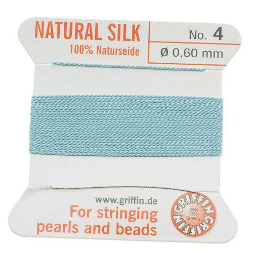 Griffin koord no.4 Turquoise 0,60mm - 2 meter-koord-Kraaltjes van Renate