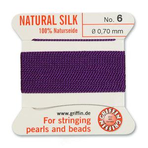 Griffin koord no.6 Amethyst 0,7mm - 2 meter-koord-Kraaltjes van Renate