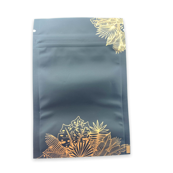 Gripzakjes mat zwart leaf 12x8cm - 5 stuks-Inpakken-Kraaltjes van Renate