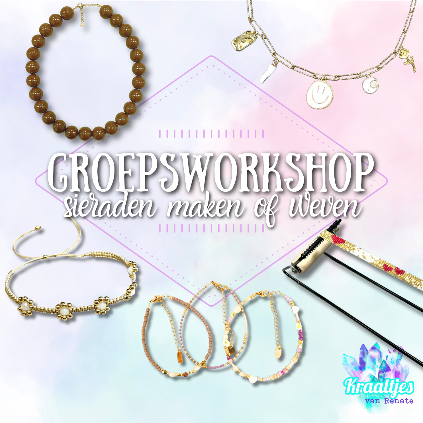 Groepsworkshop Sieraden maken of Weven 26-09-2026 om 10:00-DIY-Kraaltjes van Renate