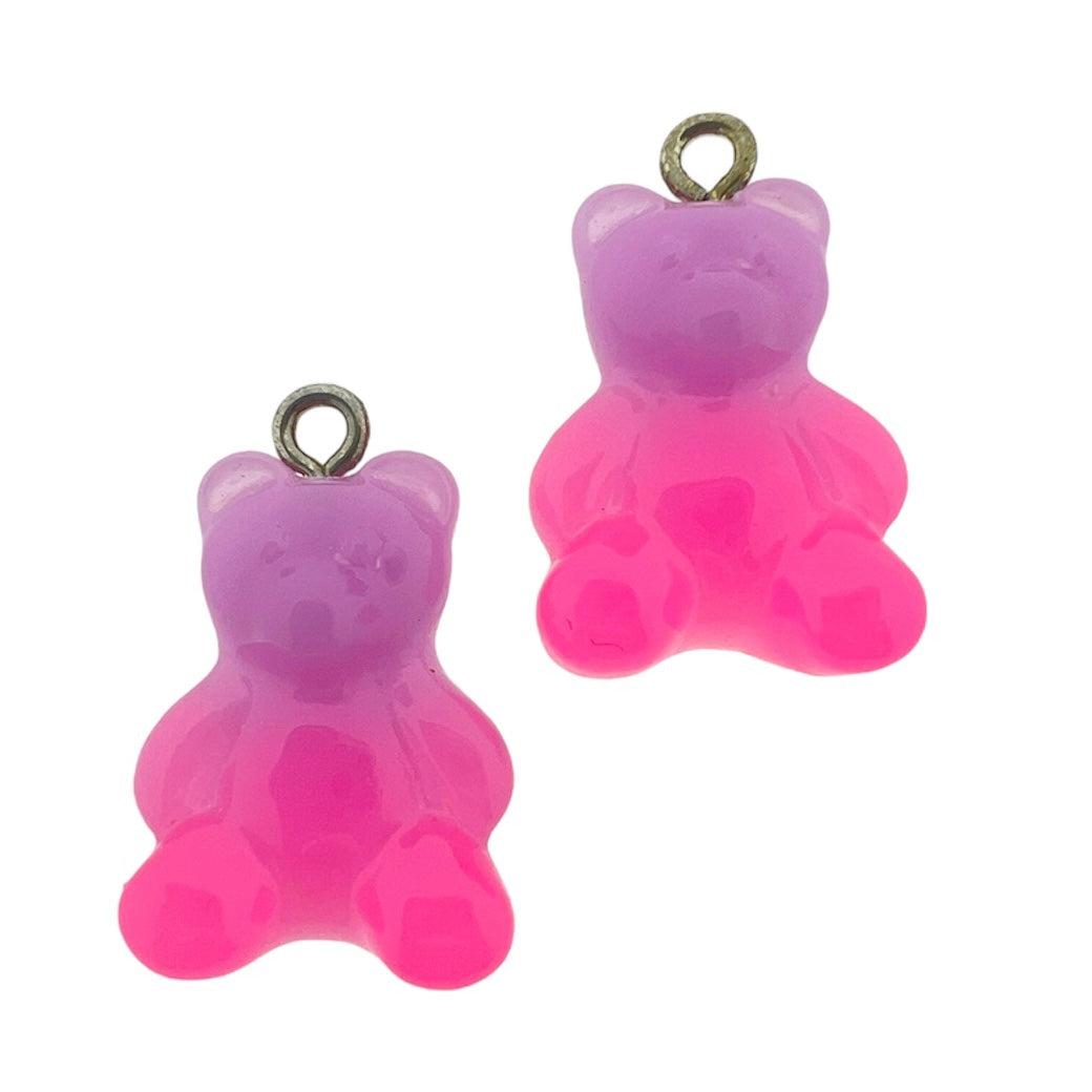 Gummybear paars/roze 21mm - per 2-Kralen-Kraaltjes van Renate