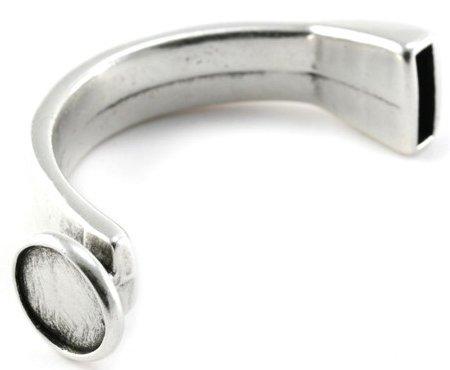Halve Armband Ø12x3mm voor 11.5mm cabochon Zilver DQ-Kraaltjes van Renate