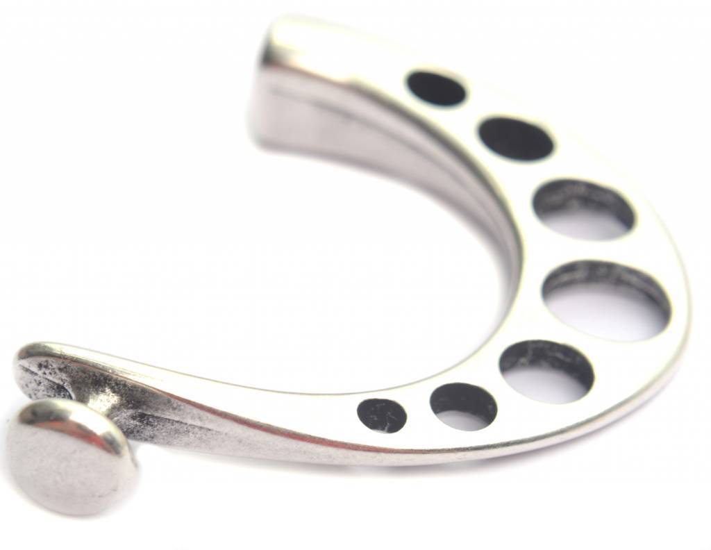 Halve armband gaten Ø8x4mm Zilver DQ-Kraaltjes van Renate