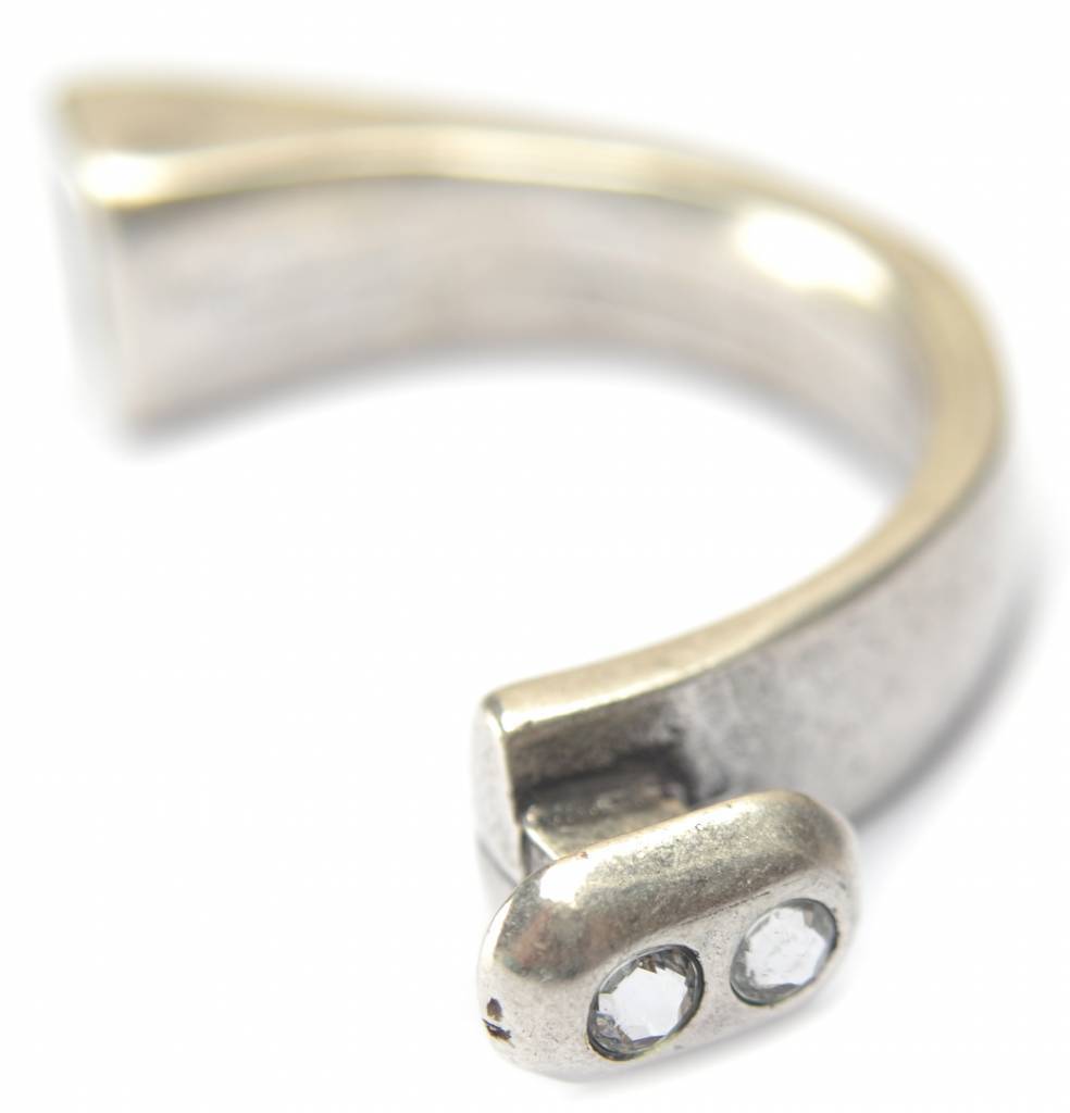 Halve armband swarovski Ø10x5mm zilver DQ-Kraaltjes van Renate