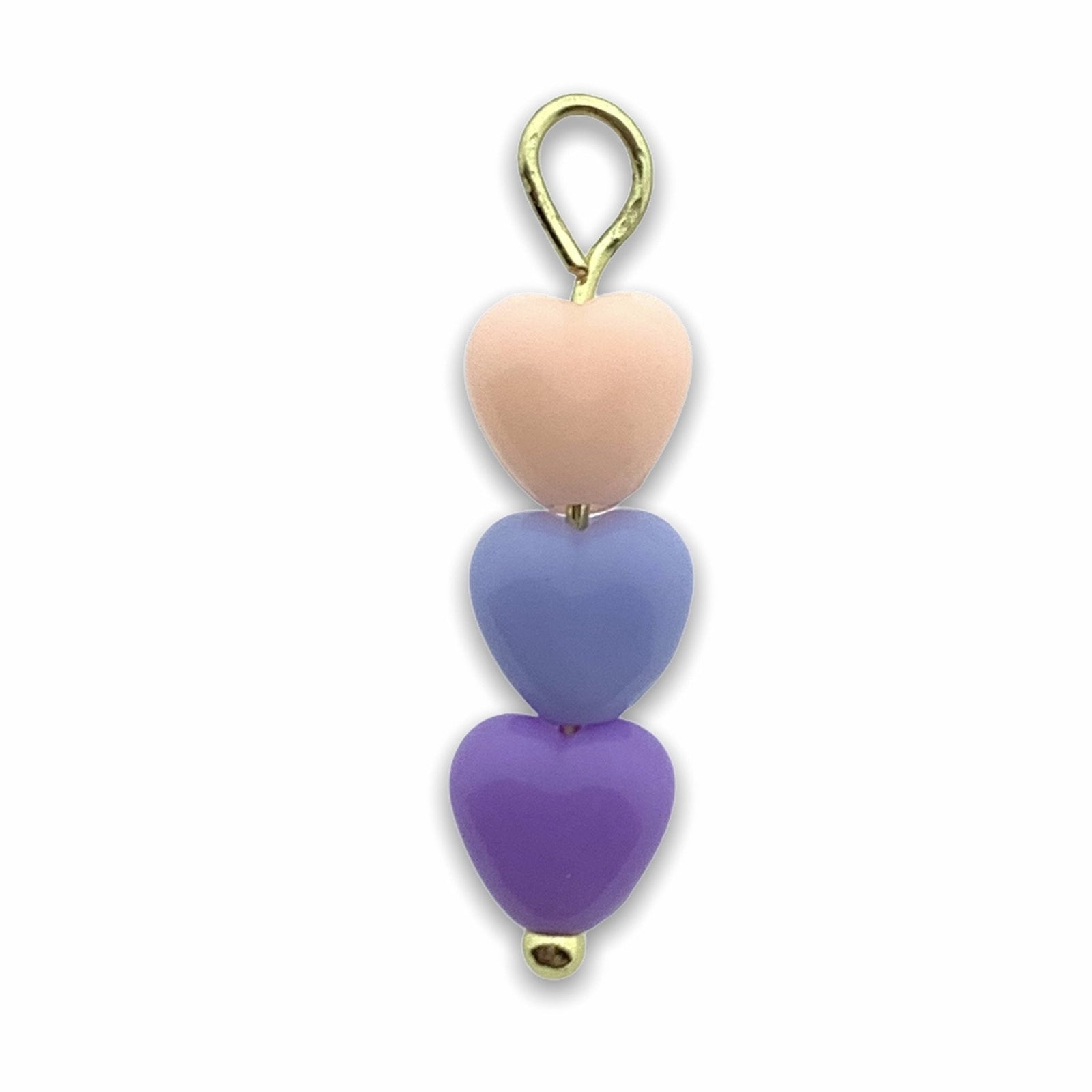 Hanger acryl hartjes roze-paars-Kraaltjes van Renate
