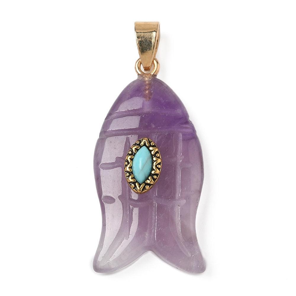 Hanger amethist vis 35mm- per stuk-bedels-Kraaltjes van Renate