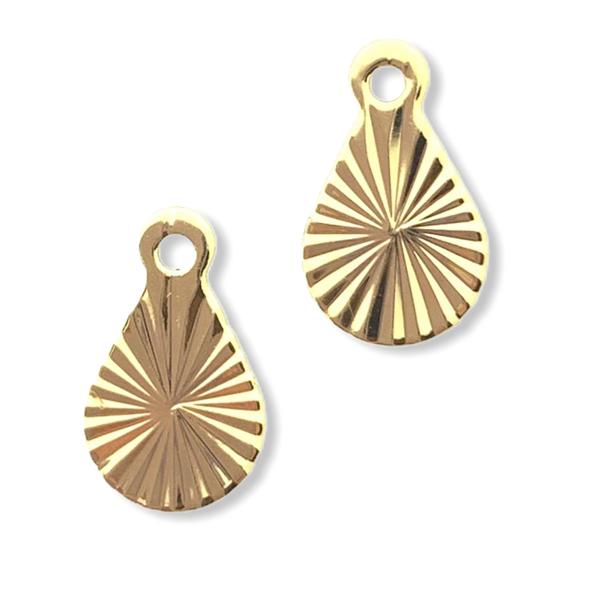 Hanger bohemian Druppel Goud 10x6mm-Kraaltjes van Renate