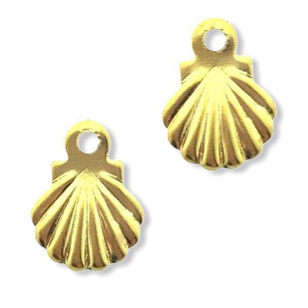 Hanger bohemian Schelp Goud 7.5x5.5mm-Kraaltjes van Renate