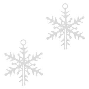 Hanger bohemian sneeuwvlokje Zilver 16x13mm-Kraaltjes van Renate