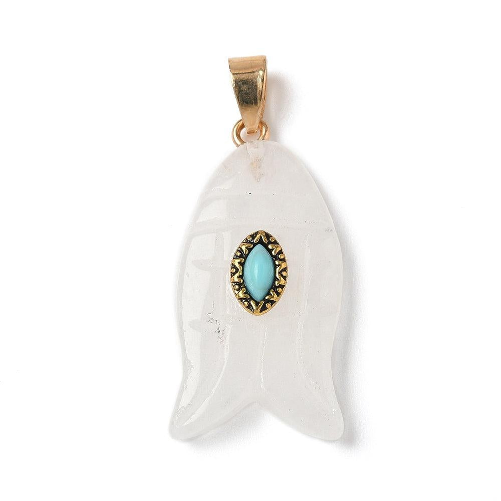 Hanger crystal quartz vis 35mm- per stuk-bedels-Kraaltjes van Renate