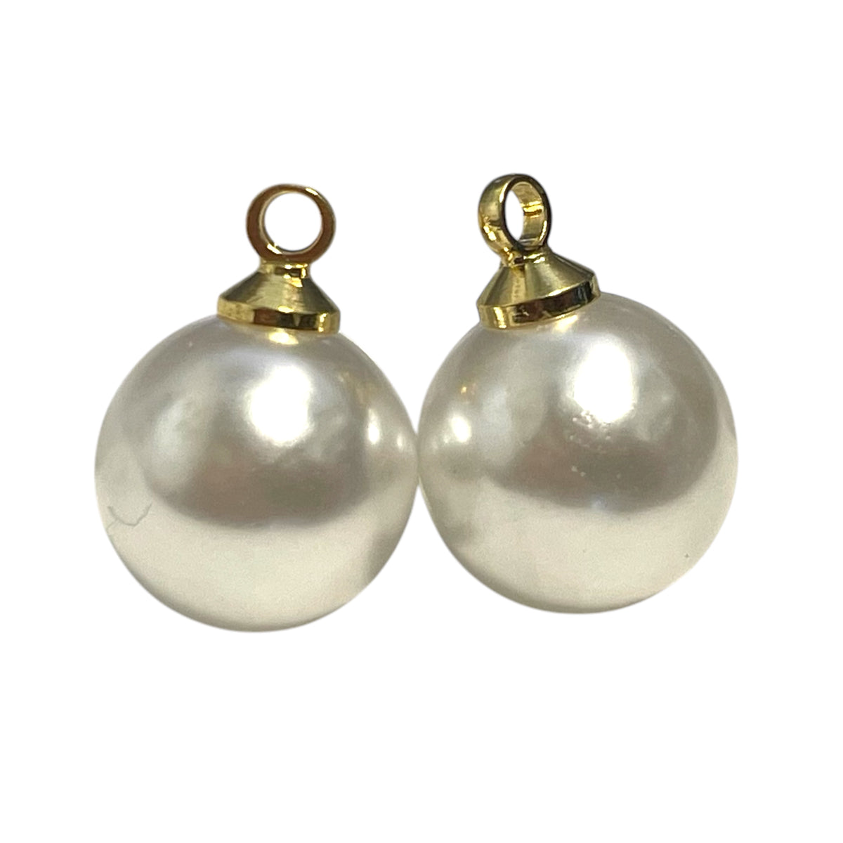 Hanger imitatie parel rond 18K goud 14mm- per stuk-Onderdelen-Kraaltjes van Renate