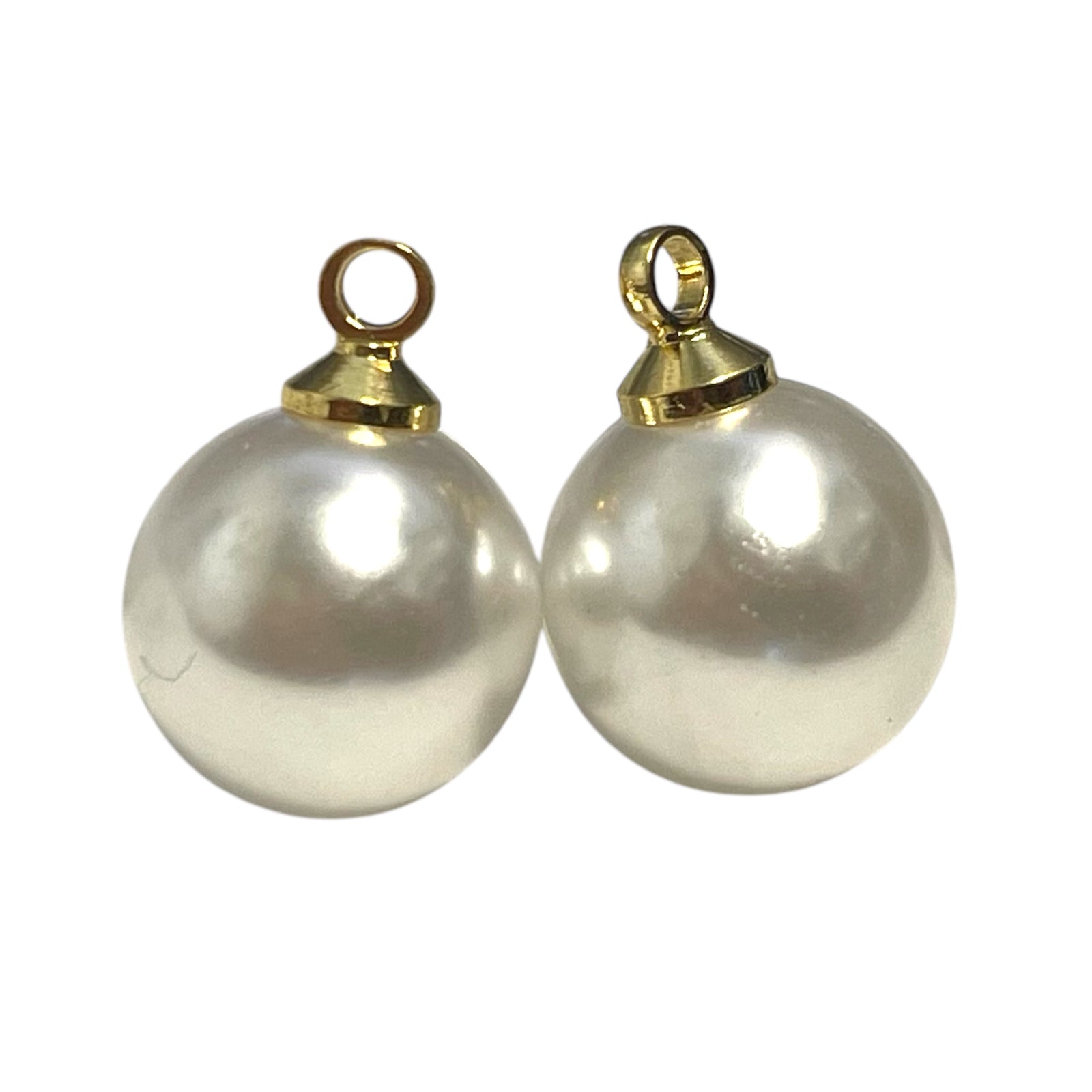 Hanger imitatie parel rond 18K goud 14mm- per stuk-Onderdelen-Kraaltjes van Renate