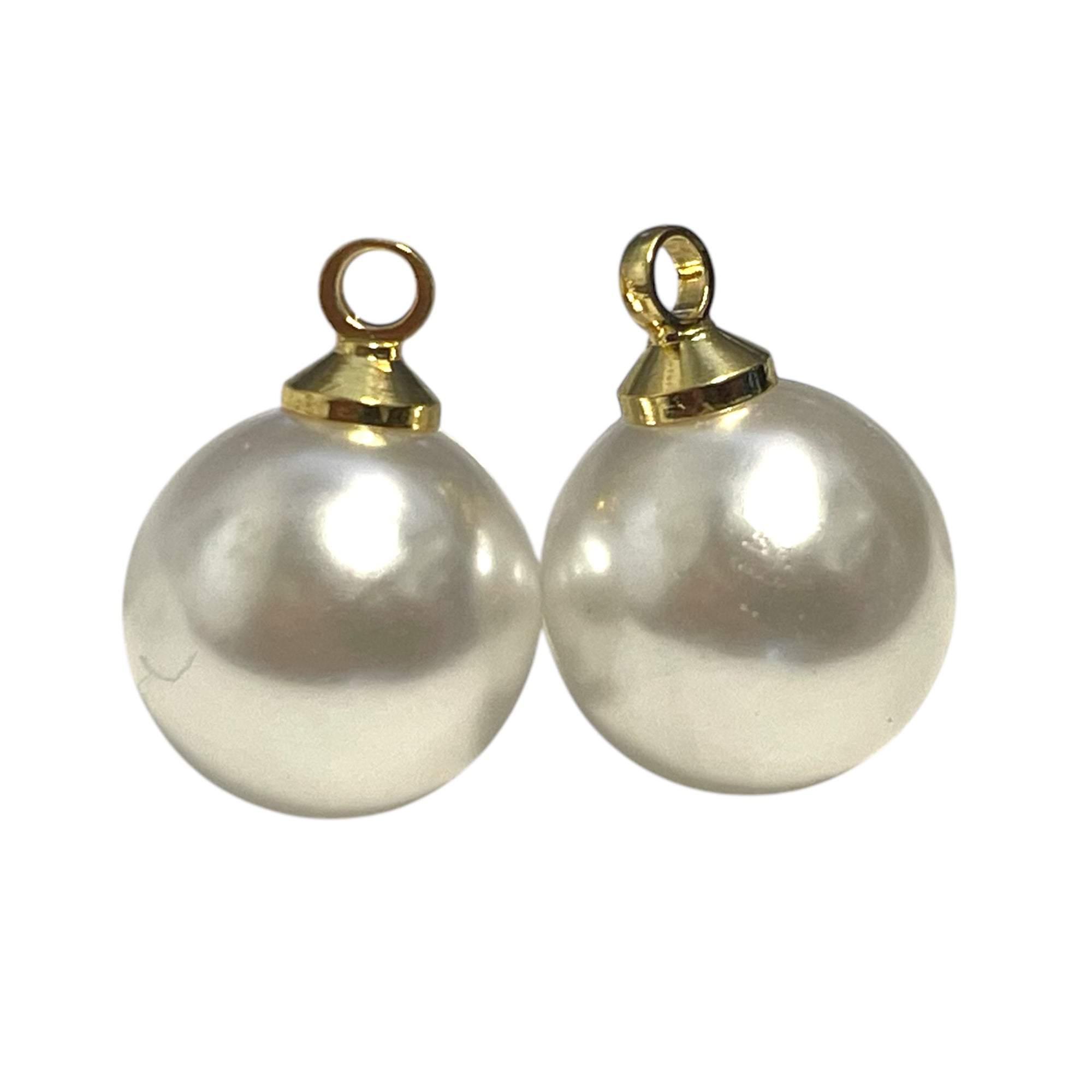 Hanger imitatie parel rond 18K goud 14mm- per stuk-Onderdelen-Kraaltjes van Renate