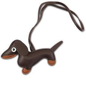 Hanger kunstleer groot teckel 30cm- per stuk-bedels-Kraaltjes van Renate