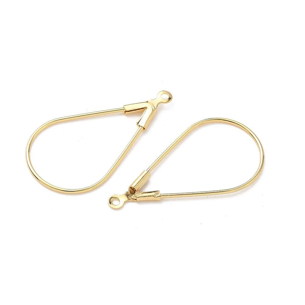 Hanger open druppel 24K brass goud 47mm - per stuk-bedels-Kraaltjes van Renate