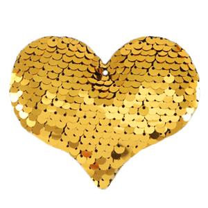 Hanger pailletten hart Goud 9x8cm-Kraaltjes van Renate