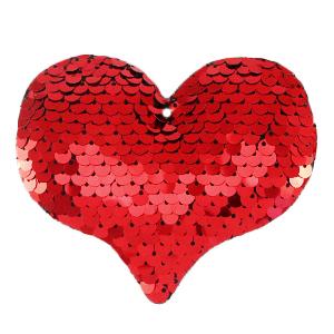 Hanger pailletten hart Rood 9x8cm-Kraaltjes van Renate