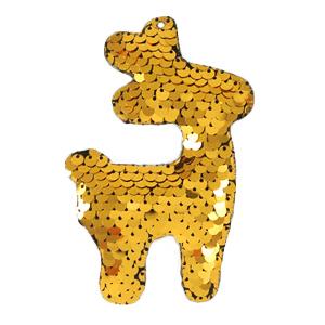 Hanger pailletten rendier Goud 10x6cm-Kraaltjes van Renate