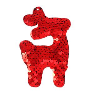 Hanger pailletten rendier Rood 10x6cm-Kraaltjes van Renate