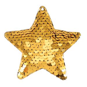Hanger pailletten ster Goud 9x9cm-Kraaltjes van Renate