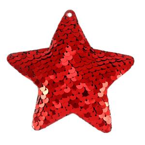 Hanger pailletten ster Rood 9x9cm-Kraaltjes van Renate